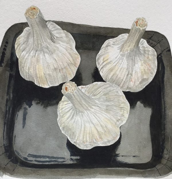 Three Garlic Bulbs